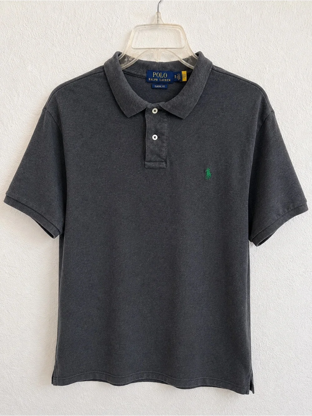 Polo Ralph Lauren Men’s XL Classic Fit Charcoal Gray Polo Shirt Green Pony